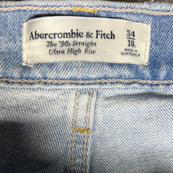 Abercrombie&Fitch Jeans Womens 34 The 90s Straight Ultra High Rise Criss Cross - Picture 7 of 13